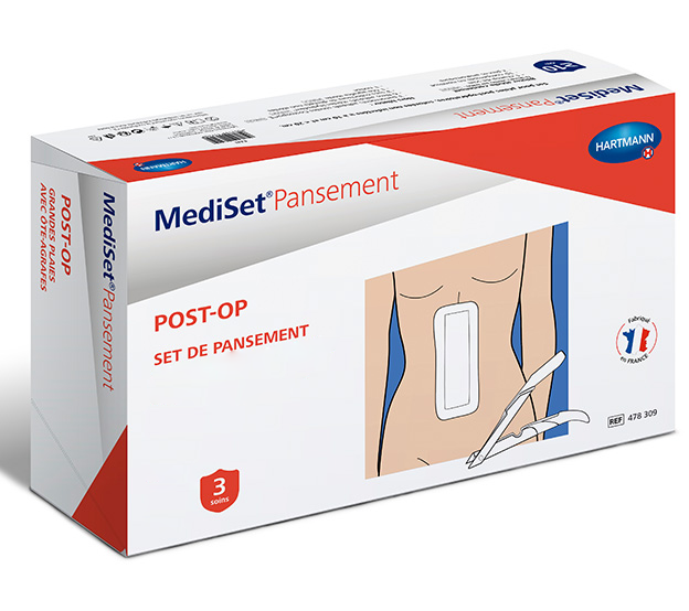 Petites plaies - MediSet® Pansement Post-op / 3 soins - avec coupe-fils  - Hartmann
