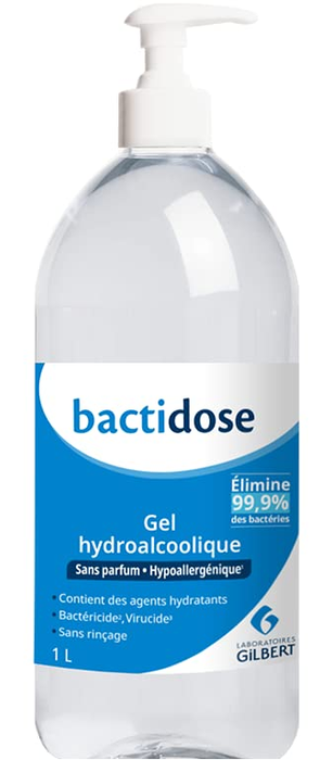 1L - Gel hydroalcoolique Bactidose - Laboratoire Gilbert