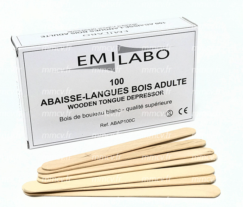 100 - Abaisse-langues - Bois - Adulte - Emilabo